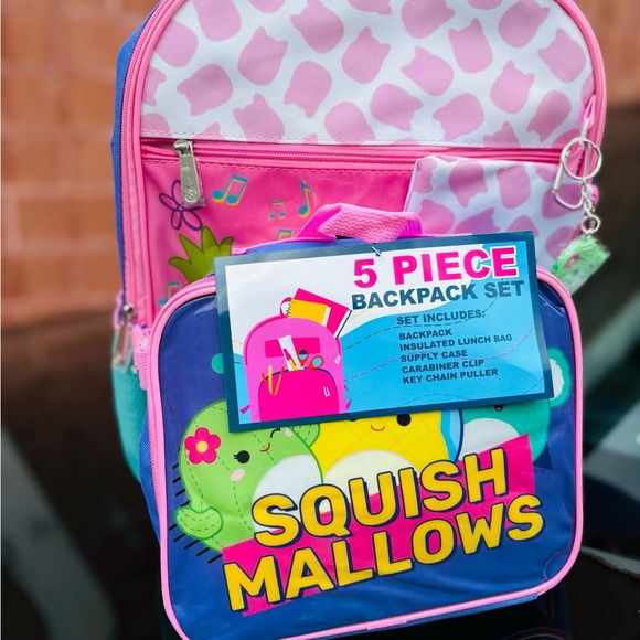Other - Squishmallows 5-Piece Backpack Set - Pink and Blue